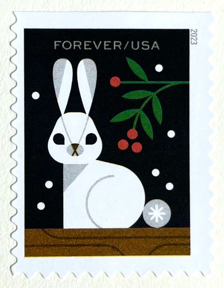 100 White Rabbit Forever Stamps Bunny Rabbit Postage Unused Stamps For Mailing